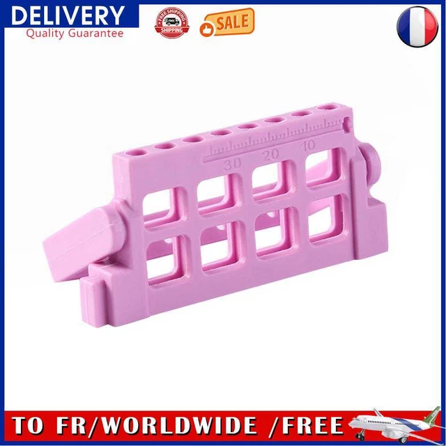 8-Hole Dental File Drill Stand Storage Holders Dental Supplies (Purple)