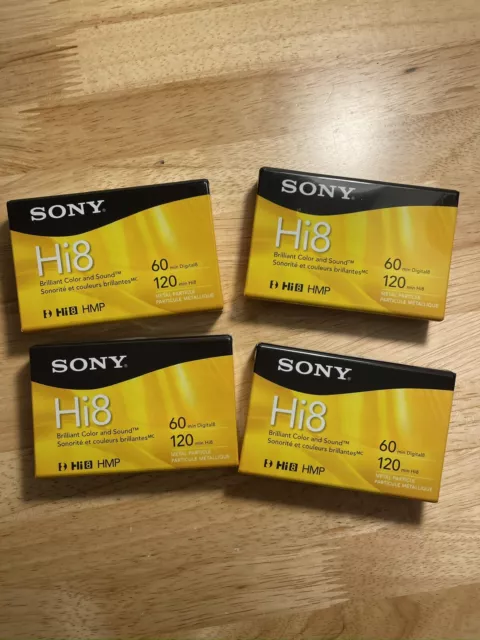 Sony Hi8 60 min Digital8 120 min Hi8 HMP Camcorder 8mm Cassette Tape - Lot of 4