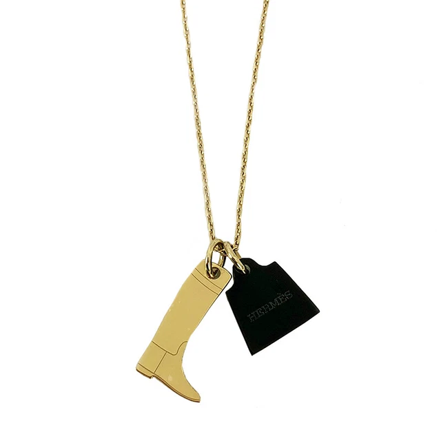 Hermes Marrokinje Pm Necklace Pendant Buffalo Horn Women Accessories Second Hand