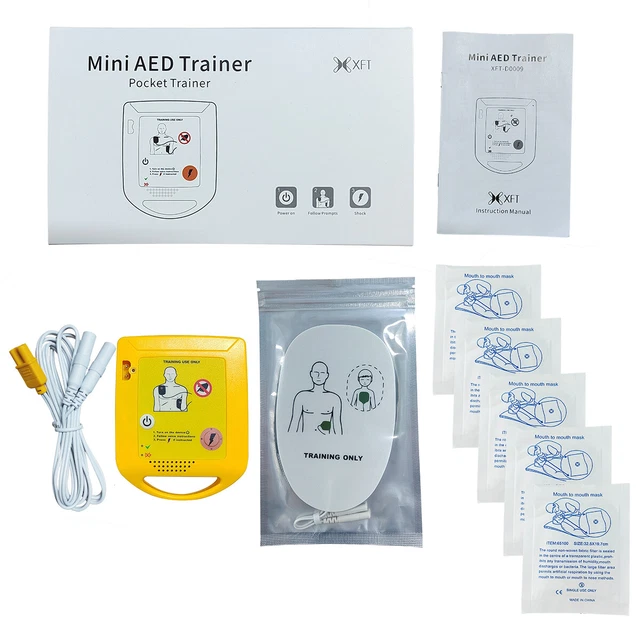 MINI AED TRAINER First Aid Training Kit Training Device English+5Cpr ...