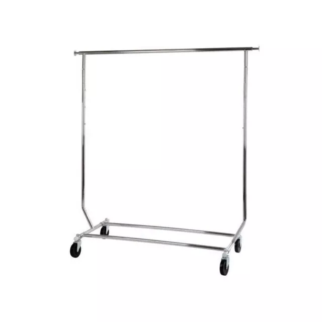 Commercial Heavy Duty Salesman Clothes Rack Chrome Collapsible