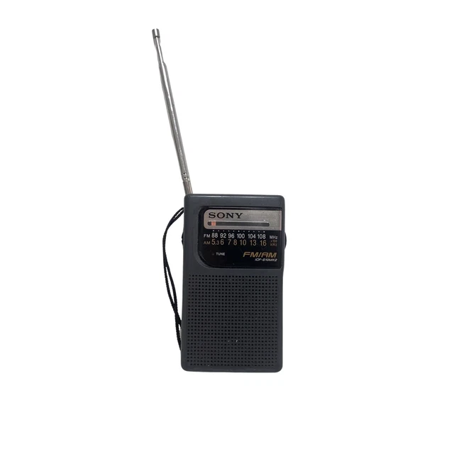 SONY PORTABLE POCKET FM/AM Radio Battery Operated Model ICF-S10MK2 $5. ...