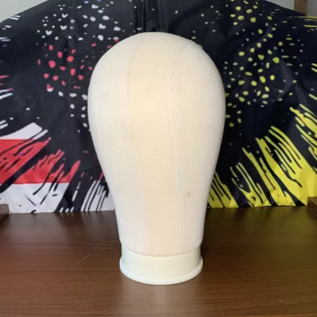 Wig Mannequin Canvas Block Head for Wig Making Styling Hat Display Stand 23 In 2