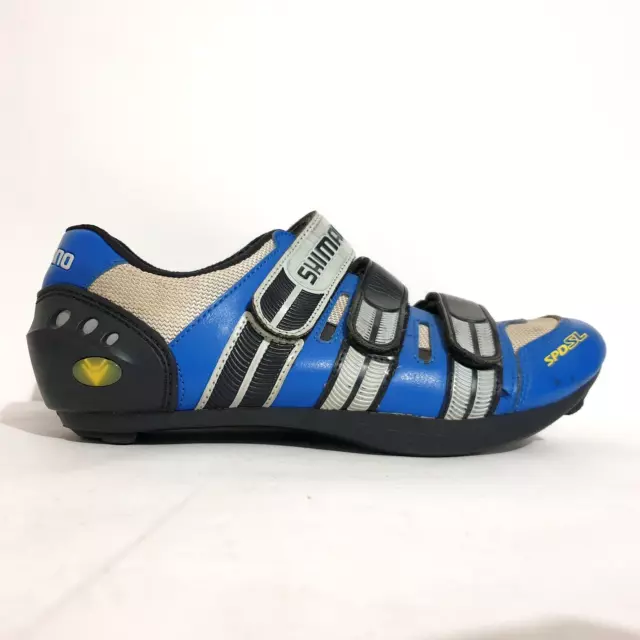 Shimano Shoes Sz US10 EU44 Blue Grey Black 3 Straps Road Bike Comfort SH-R097B
