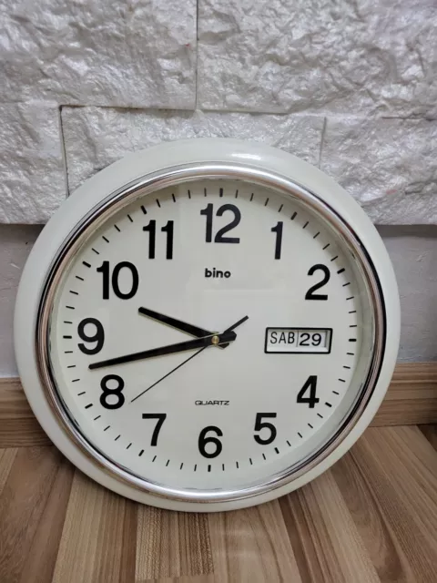 OROLOGIO MURO  VINTAGE FUNZIONANTE  32/32 CM MODERNARIATO GIORNI E MESi DESIGN