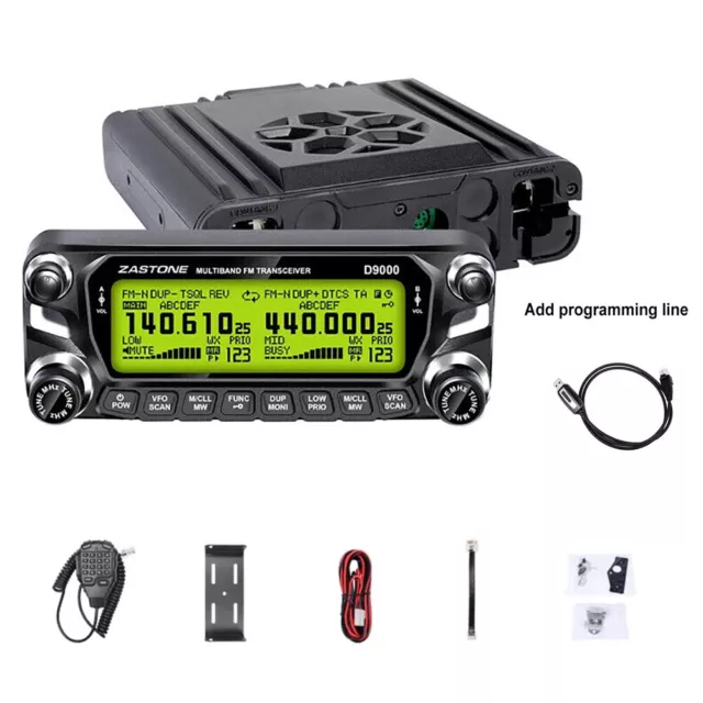 Zastone ZT-D9000 Mobile Car Radio FM 50W Ham Walkie Talkie + Programming Cable