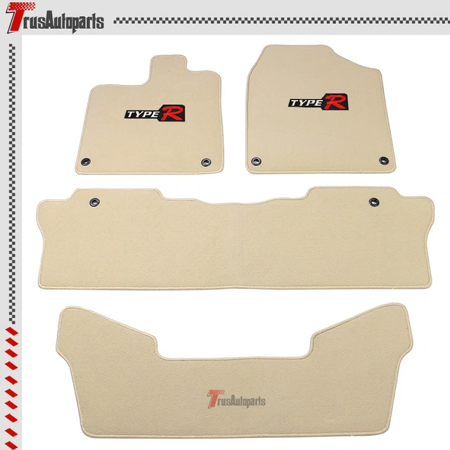 Fits 16-23 Honda Pilot Beige Nylon Floor Mat Non-Slip Carpets & TypeR 4PCS