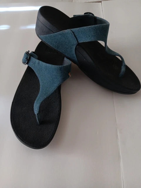 FitFlop Skinny  Blue Denim Sandals Slip on's Size 7 US