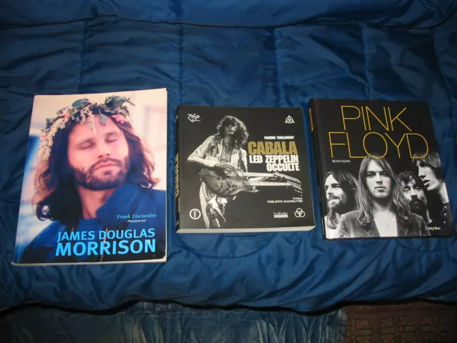 Lot 3 Livres . Led Zeppelin . Pink Floyd . The Doors Jim Morrison .Rock Blues