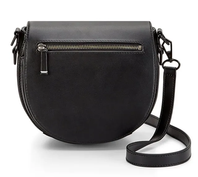 Nwt $295 Rebecca Minkoff  Leather Black Astor Saddle Bag Shoulder Crossbody