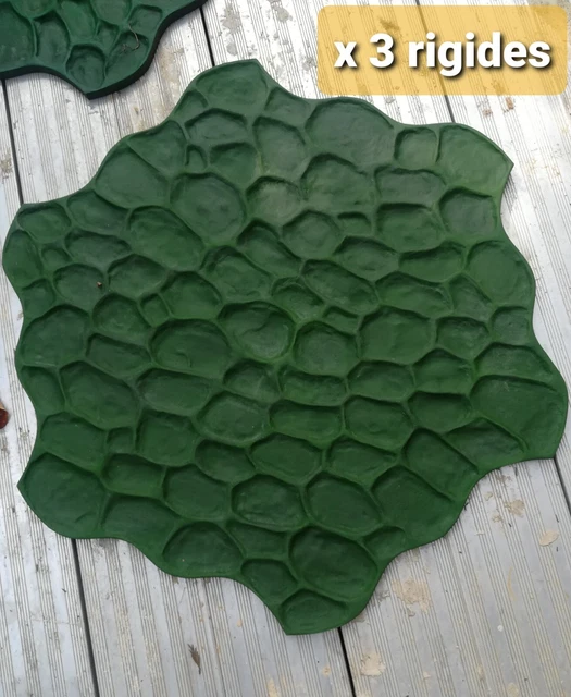 Lot 4 Empreinte béton galets 3 rigides 1 souple 80x 80 cm