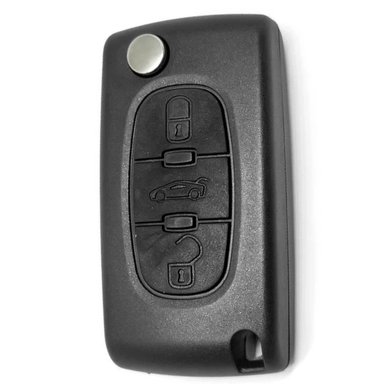 Auto Schlüssel Gehäuse Für Peugeot - 3 Tasten Ersatzgehäuse Mit HU83 Klinge