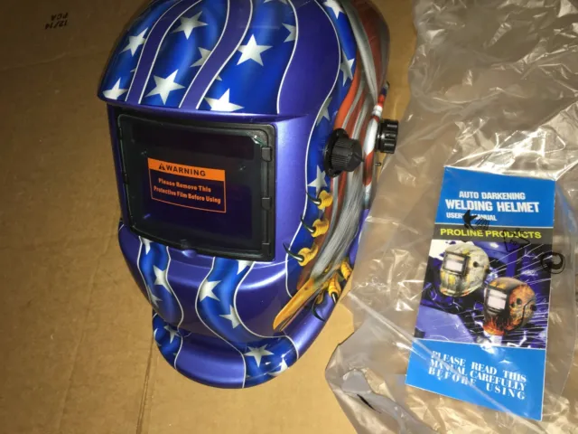 TITAN  Welding Solar Helmet AMERICAN FLAG EAGLE Design Auto Darkening NEW