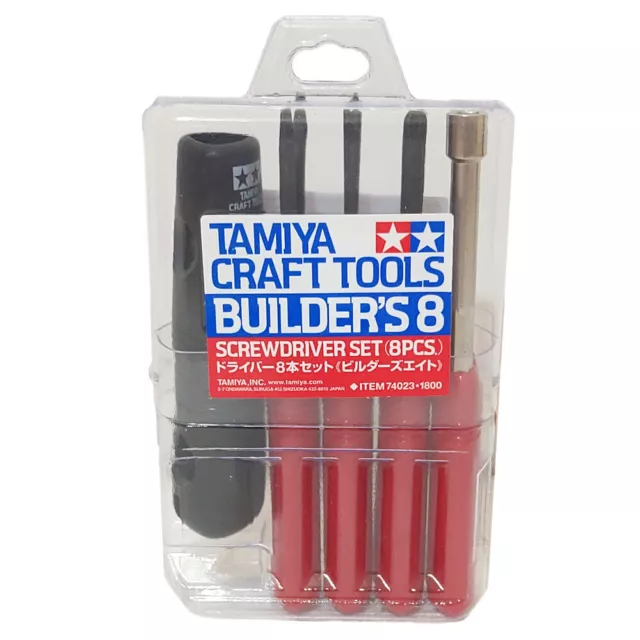 Tamiya 74023 Craft Tools Builder's 8 Piece Screwdriver Set for Model Makers