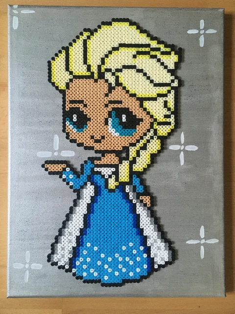 PIXEL ART / Perles A Repasser Tableau De Elsa La Reine Des Neiges EUR ...