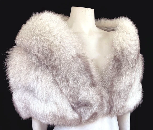 Norwegian FOX Fur Cape, Bridal Shawl, Ivory Winter Wedding Stole, Real Vintage Norwegian FOX Fur Cape, Bridal Shawl, Ivory Winter Wedding Stole, Real Vintage