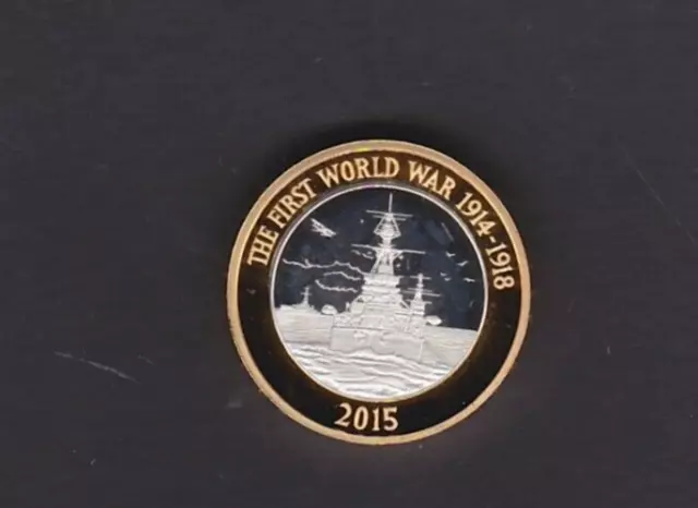Boxed Royal Mint 2015 Piedfort Silver Proof Royal Navy £2 Coin With Certificate