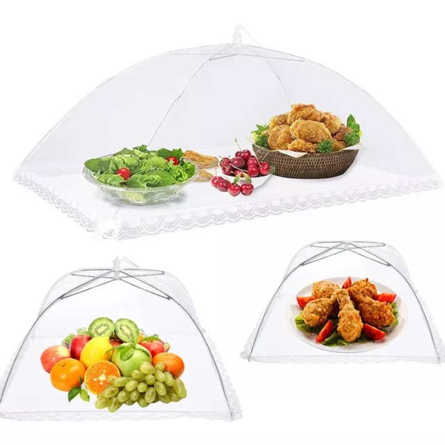 3x Pop Up Food Cover Protector Collapsible Umbrella Wasp Fly Mesh Net BBQ Covers