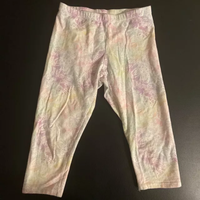 Faded Glory Girls Capri leggings rainbow butterfly 7 8 Pants