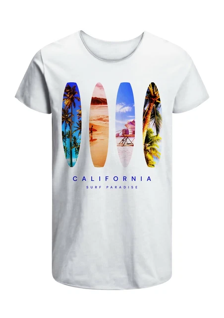 T-Shirt Surfboards Uomo Abbigliamento 100% Cotone Taglia dalla S a XXL