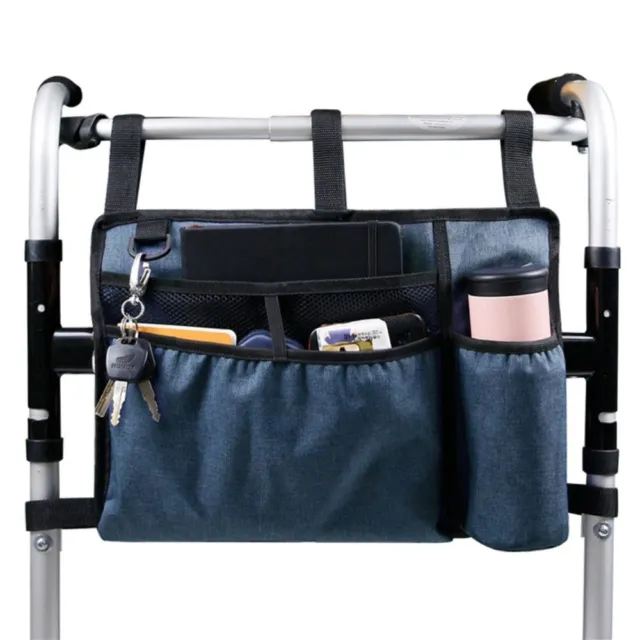 Foldable Walker Bag Large Capacity Attachments Bag  Wheelchair Rollator