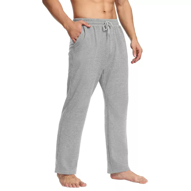 Mens Fleece Lined Thermal Trousers Sweatpants Autumn Winter Thick Warm Casual