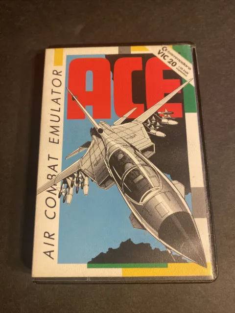 VIC-20 Ace Air Combat Emulator Cassette In Case Commodore Vic 20 Game Cassette