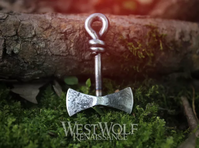 Hand-Forged Viking Axe Pendant - Norse/Blacksmith/Jewelry/Necklace/Ax/Iron/Steel