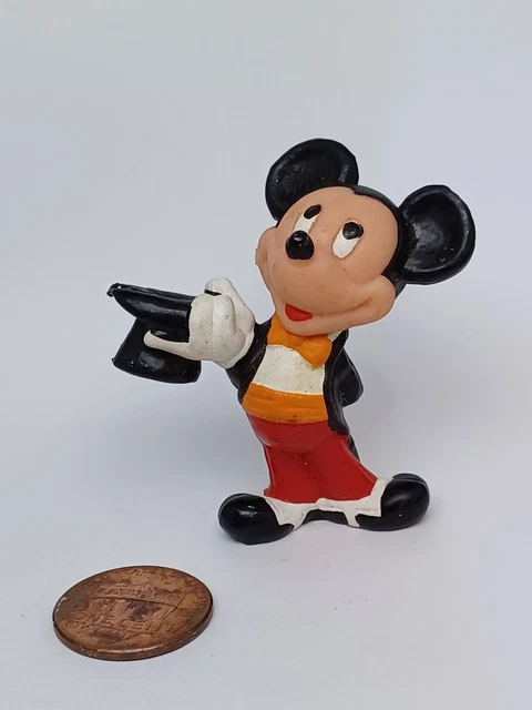 Vintage Applause DISNEY MICKEY MOUSE in TUX Tophat PVC Figure 2" 1980's Cake Top
