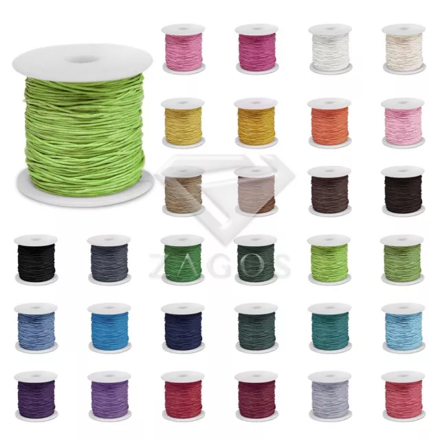 80m/Roll DIY Waxed Cotton Roll Cord Beading Macrame String Jewelry 0.5/1/1.5/2mm