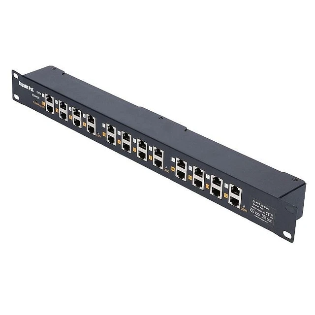 EXTRALINK PASSIVE GIGABIT PoE Rack Mount Injector/Shielded Panel, 12 ...