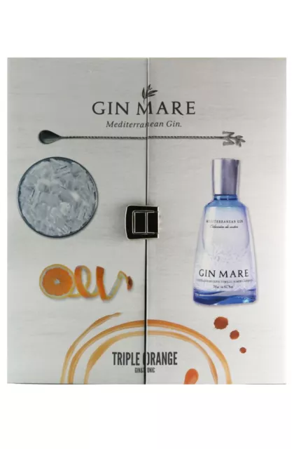 Gin Mare Premium Gin Geschenkset Triple Orange + Barlöffel - 42,7 % Vol. / 0,7 L