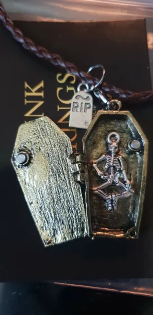 Coffin Necklace  with skeleton