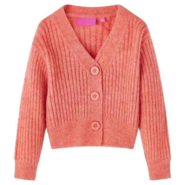 Cardigan da Bambina Lavorato a Maglia Rosa Medio 116 vidaXL