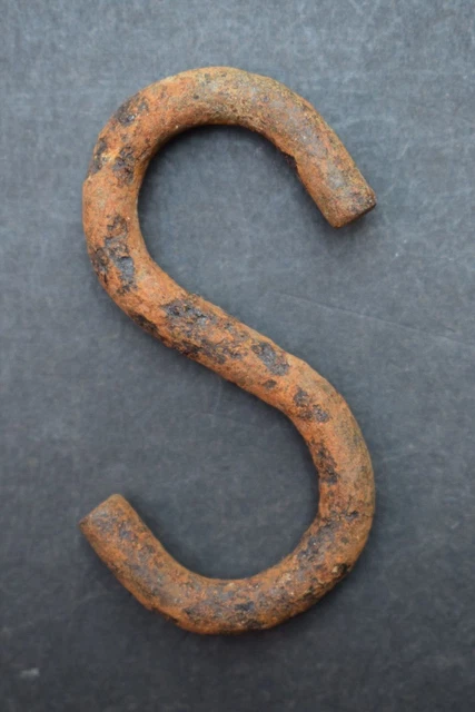 Old Reclaimed Wrought Iron S Hooks hanging hook 60 mm vintage antique original