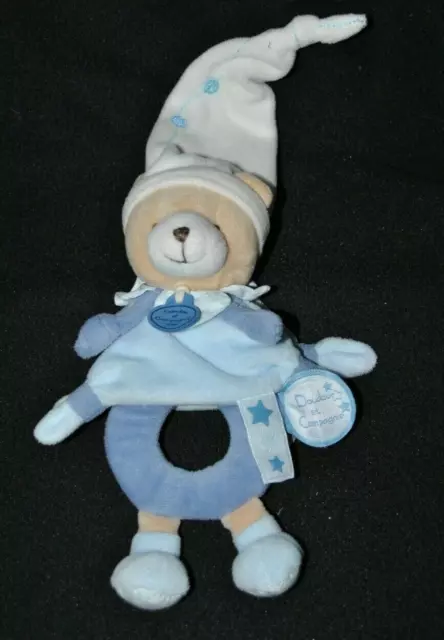 Hochet ours bleu petit chou DOUDOU ET COMPAGNIE  20 cm peluche NEUF
