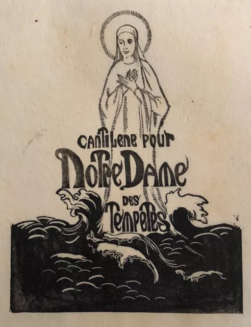 Jungfrau Maria Notre Dame der Stürme Von Julie-Jacques Nozal 1937 Xylographie