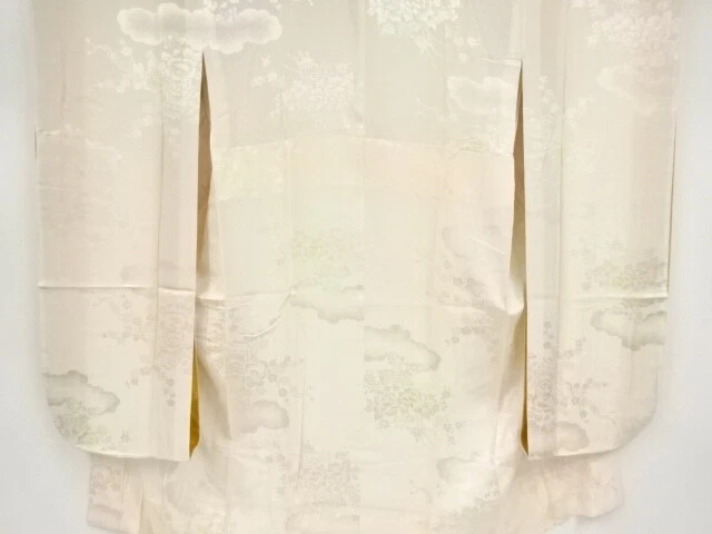 37344# Japanese Kimono / Antique Hitoe Juban For Furisode / Woven Carriage
