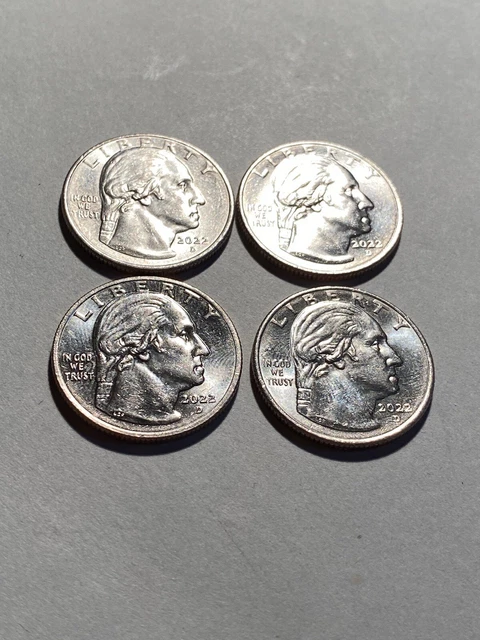 SET OF 4 2022 drooling washington quarters Nina Warren And Maya Angelou