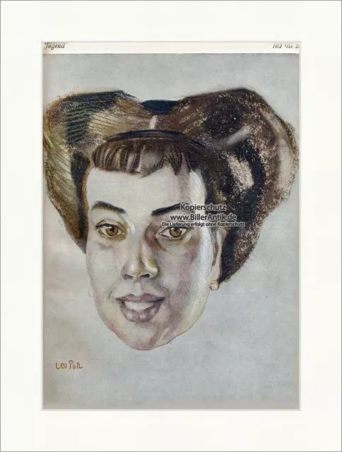 Titelseite der Nummer 25 von 1912 Leo Putz Frau Portrait Georg Hirth Jugend 3856