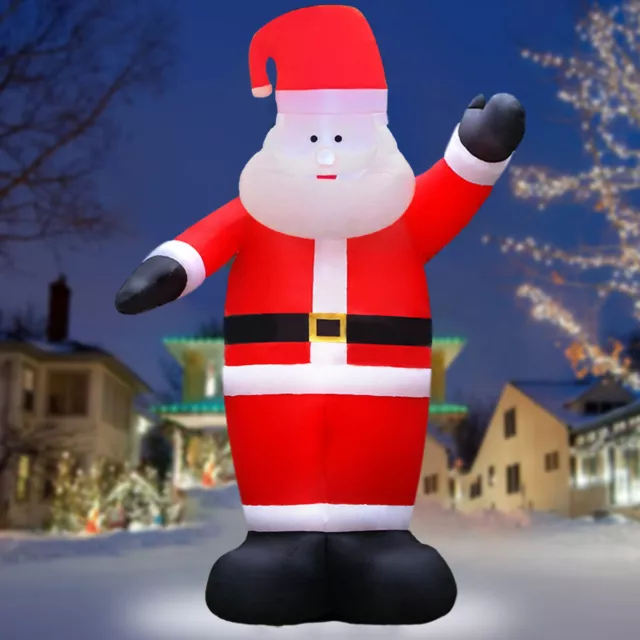 8FT Inflatable Santa Claus w/ LED Light Air Blown Up Father Christmas Yard Decor