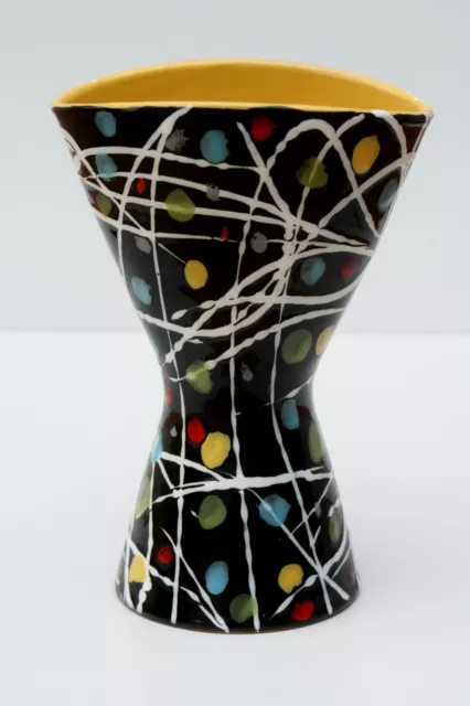 "Alla Moda" Italy, wunderschöne, handbemalte Vase,#7528, Bitossi?, 50s