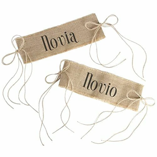 Ivy Lane Design Novia and Novio Burlap Chair Sashes Ribbon, Jute