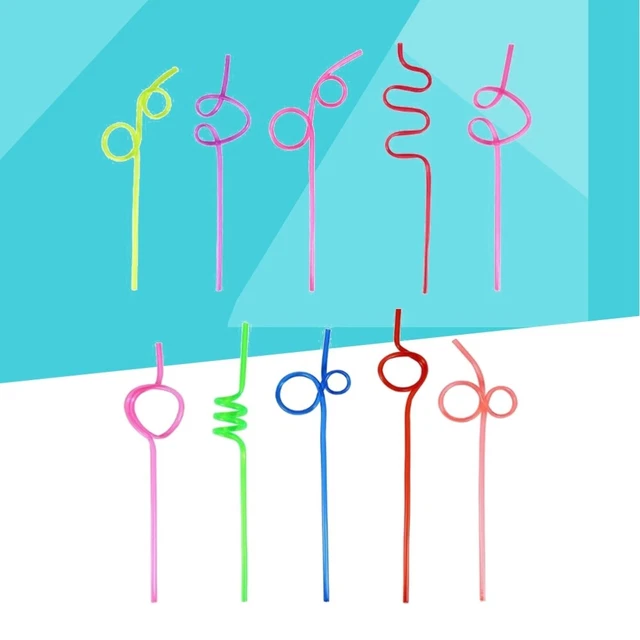 20 PIEZAS PVC Crazy Straws pajitas locas reutilizables en