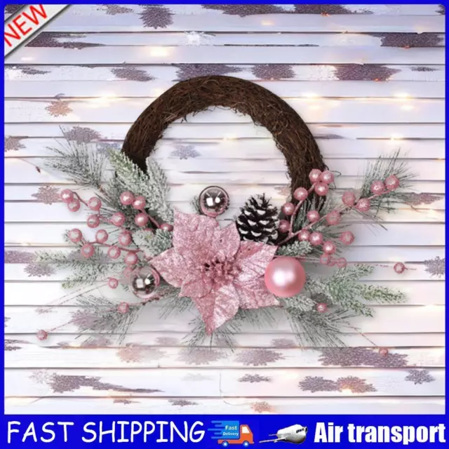 Christmas Wall Hanging Pendant Garlands for New Year Decor (Half Circle Wreath)
