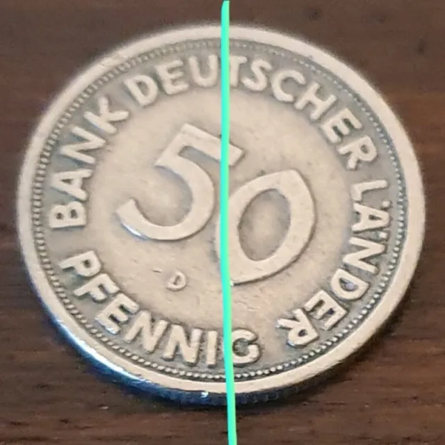 Absolute Rarität - 50 Pfennig Bank Deutscher Länder 1949 - Fehldruck