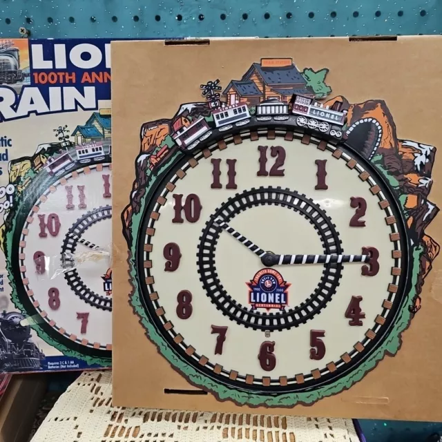 Lionel 100th Anniversary Clock Lionel Locomotive Train Ride Sounds Light Sensor