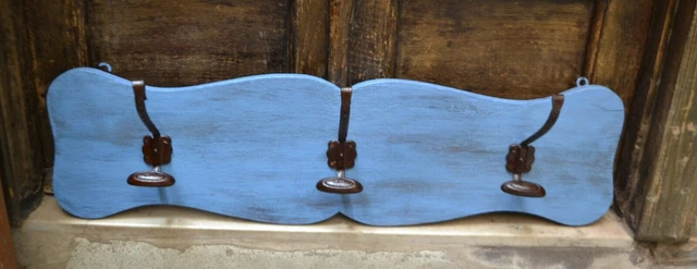 Marco Paul Appendipanni A Muro Vintage In Ghisa, 3 Ganci, Design A Chiave, 22,5x10 Cm
