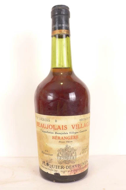 beaujolais-villages pasquier-desvignes bérangère (couleur claire) rouge 1964