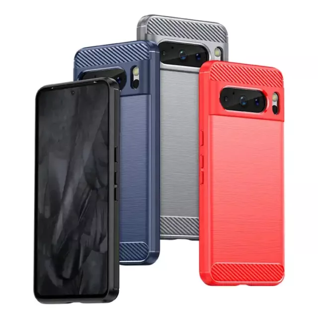 For Google Pixel 8/7/6/5 A Pro Case Carbon Fiber Shockproof Soft Cover TPU Slim